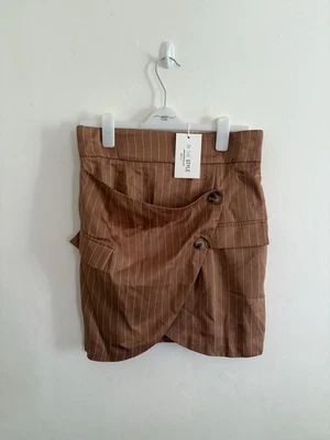 Brand New With Tags In The Style Pink Stripes Mini Skirt Size 12 - Image 1 of 4