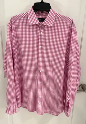 Ralph Lauren Purple Label Pink Gingham Check Button Up Dress Shirt Men's Size 17 - Image 1 of 4