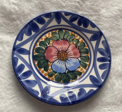 Vintage Hand-painted Ceramic Plate Likely From HNOS Martinez Pottery Spainp Art - Image 1 of 3