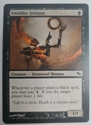 MTG Magic The Gathering Card Smolder Initiate Creature Elemental Shaman Black - Image 1 of 2