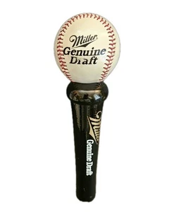 Miller Genuine Draft Beer Tap Handle Baseball On Bat *Used Stadium Tap* - Picture 1 of 6