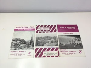 Heart Of Midlothian v Benfica, Milan, Moscow Torpedo 1960s Programme Konvolut X3 - Bild 1 von 13