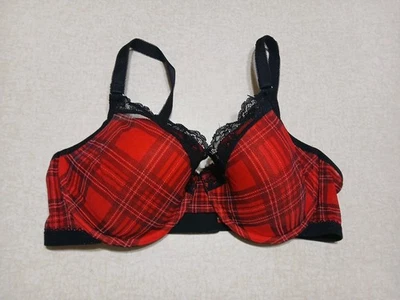 Sujetador Parade XL rojo forrado a cuadros con aros Foto 1 de 4
