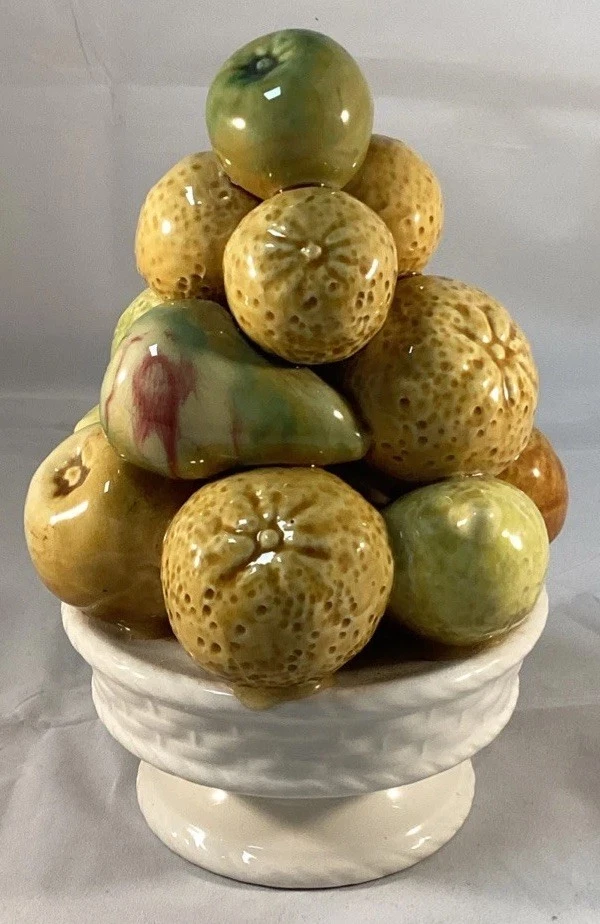Mid Century Ceramic Majolica Fruit Stack By Secla - Image 1 of 4