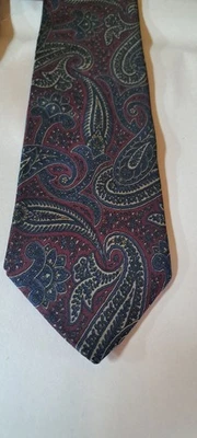 Галстук MARCUS Neiman Marcus Collection 100% шелк бордовый пейсли работа церковь   - Изображение 1 из 4