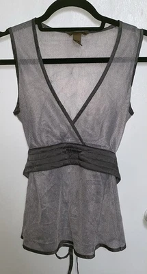 H&M Mujer Gris Sin Mangas Malla Cinturón Playa Cubre Talla 8 Foto 1 de 4