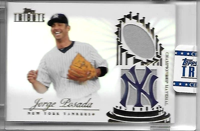 2012 TOPPS TRIBUTE JORGE POSADA 冠军遗物补丁球衣 ENCASED 4/99 — 第 1/2 张图片