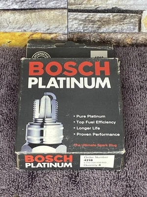 (4) Bosch Platinum 4218 Spark Plugs New Old Stock NIB - Image 1 of 4