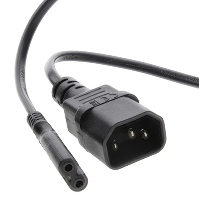 15cm IEC C14 3 Polig Stecker Auf Figur 8 C7 Stecker Strom Adapter Kabel [006571] - Bild 1 von 4