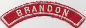 Striscia comunitaria vintage anni 60 Brandon Boy Scouts rossa e bianca BSA 5 pollici - Foto 1 di 2