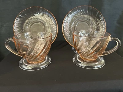 Arcoroc Франция, Розовая Вереница Розалина, Чайная чашка и Блюдце Набор, Чай Для Двоих - Изображение 1 из 4