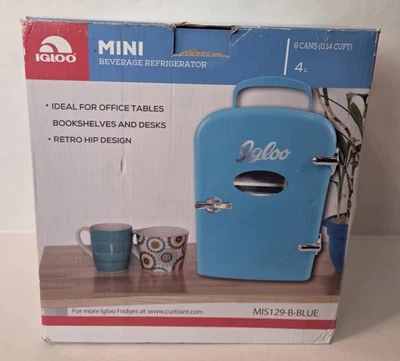 Mini refrigerador Igloo refrigerador de bebidas con capacidad para 6 latas azul nuevo caja abierta #HC24 Foto 1 de 4