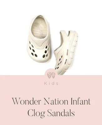 Wonder Nation Infant Toddler Clog Sandals Size (4) Cream NEW - Image 1 of 4