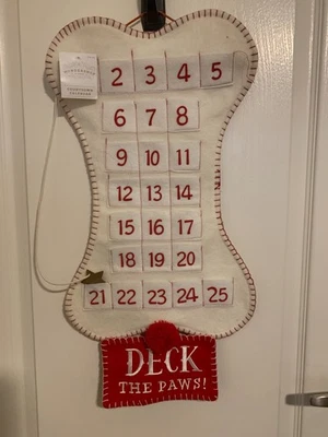 Wonderland at Target "Deck the Paws" Countdown Calendar, Bone, White & Red, NWT - Image 1 of 4
