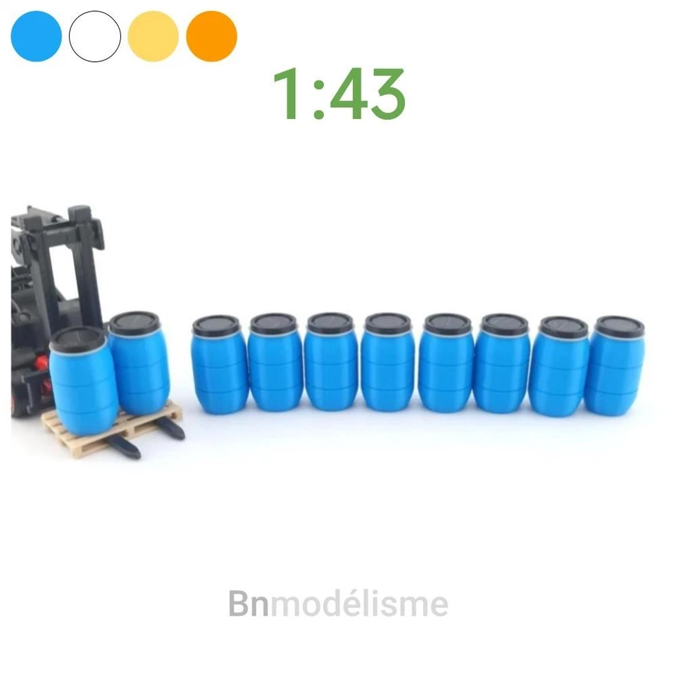 Lot 10 Bidons Echelle 1/43, Décor Miniature Entrepôt Agricole Garage Camion - Imagen 1 de 1