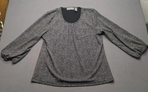 Liz Claiborne Women's Top XL Black/White Tunic 3/4 Sleeves - Picture 1 of 4