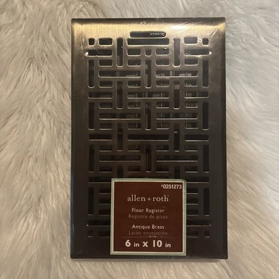 Allen+Roth Antique Brass Wicker Design Floor Registers - 6"x10" Free Shipping! - Image 1 of 2