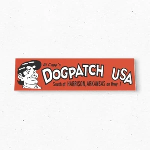 Al Capp's Dogpatch ARKANSAS Bumper Sticker - Tourism USA Vintage Style Vinyl 80s - Picture 1 of 4