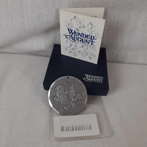 Wendell August Handarbeit Weihnachtsmann Winterwald Weihnachtsschmuck 1 3/4 runde Scheibe - Bild 1 von 11