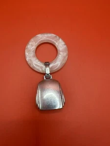 Vintage WEB STERLING SILVER Baby Rattle with Gem Teething Ring - - Picture 1 of 5
