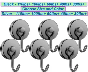 large magnetic hooks heavy duty 100 lbs 110 lbs strong magnetic hooks hanger - Picture 1 of 98
