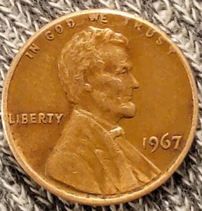 RARE!! 1967 US Penny, no mint,"L" in Liberty and "We Trust" on rim - Picture 1 of 10