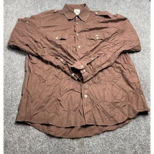 Lacoste Men's Brown Slim Fit Button Down Chest Pockets Long Sleeve Shirt Size 40 - Picture 1 of 17