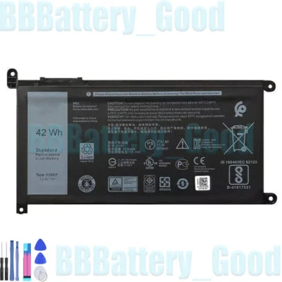 Batería 51KD7 YWD3C WDX0R para Dell Chromebook 3100 3180 3189 5190 3181 42wh Foto 1 de 4