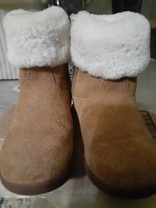 UGG Australia Toddler Jorie II Furry Boots Infant Brown Chestnut Size 8 1003656T - Picture 1 of 8