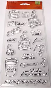 Fiskars 155110-1001 Latte Love Clear Stamps (4" x 8") - Picture 1 of 3