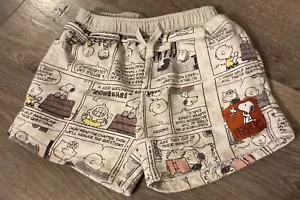 Peanuts Snoopy Cartoon Shorts Sz 4T Waist 16” 2.5” Inseam W Pockets GUC - Picture 1 of 8