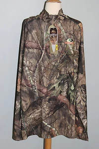 New MOSSY OAK Break-Up Country Mens Size M L 2XL Qtr Zip Top Camo Hunting Shirt - Picture 1 of 2