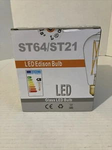 4-Pack 8W Dimmable Edison LED Clear, Light Bulbs St64/ST21 - Picture 1 of 7