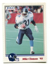 1993 Jogo CFL Mike Pinball Clemons Card #33 Toronto Argonauts William and Mary