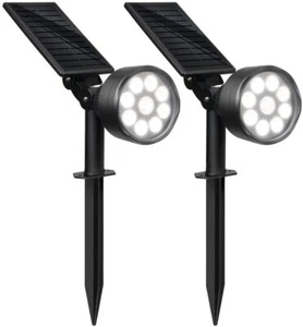 Solar Lights Outdoor,2-in-1 Adjustable Outdoor Solar Landscape Spotlights 2Packs - Picture 1 of 7
