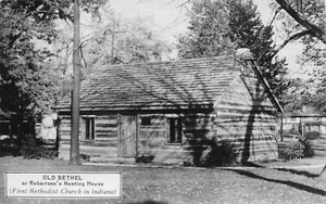 INV. H 1845 CLARK'S GRANT, IN.   FOTO POSTAL REAL, CASA DE REUNIONES - Imagen 1 de 2