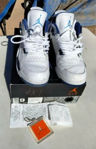 Air Jordan 4 Retro LS 314254 107 2017 azul blanco talla 9 Usado en excelente condición recibo - Imagen 1 de 12