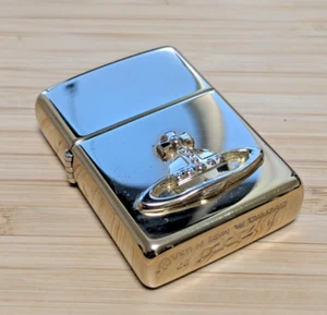 Vivienne Westwood Zippo Armor Case Gold Color Big Orb Super Rare!! - Picture 1 of 8