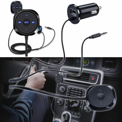 3.5mm Car AUX Bluetooth Wireless Stereo Audio Receiver Adapter USB Charger - Image 1 of 4