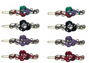 Set of 8 to Set of 16 Bella Snap Clip Thin Hair Barrettes Vibrant Colors P0140 - Picture 1 of 8