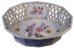 Antique Nymphenburg Porcelain Reticulated Basket Porzellan Korb German Germany - Picture 1 of 14