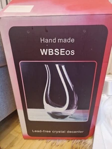 WBSE U-Shape Wine Decanter, Hand Made Lead-Free Crystal, 1.2 Liter - Picture 1 of 6