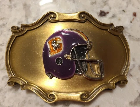 Vintage 1978 Raintree Denver Broncos Brass Belt Buckle Cover
