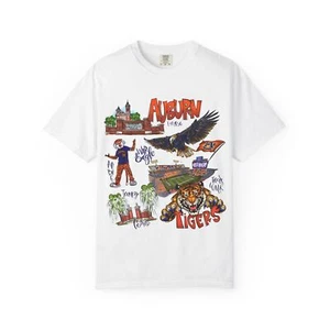 Auburn Tigers Unisex Garment-Dyed T-Shirt, Sporty Graphic Tee, College Apparel - Picture 1 of 21