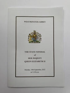 Official Queen Elizabeth II Funeral Order of Service 2022 Booklet 19/09/2022 - Foto 1 di 3