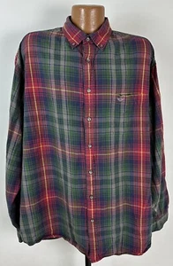 Vintage 90s Dockers Twill Shirt Mens 2XLT Tall Plaid Long Sleeve Casual Preppy - Picture 1 of 17