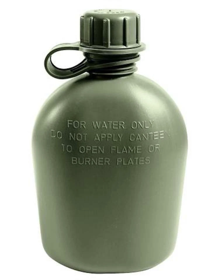Military 1 Quart Canteen OD Green 3 Piece Plastic BPA Free Made in USA NEW - Image 1 of 1