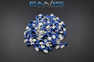 14-16 GAUGE 25 PK VINYL BLUE QUICK DISCONNECT FEMALE .250 TERMINAL CONNECTOR - Picture 1 of 4