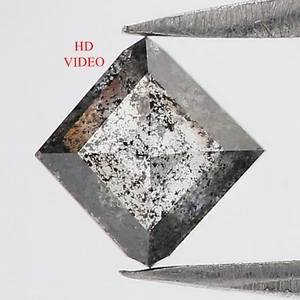 0.53 CT Natural Loose Square Cut Diamond 6.20 MM Salt And Pepper Diamond NQ7996 - Picture 1 of 8