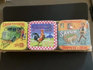 La Savonnerie de Nyons SAVON PUR VEGETAL 3 Soap Bars + Tins 3.5oz VERBENA Sealed - Picture 1 of 3